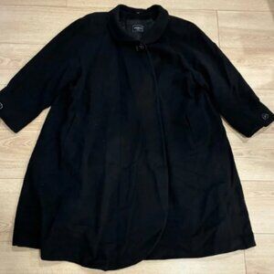 Vintage AKRIS Club Women’s Black Wool Trench Coat Size 12 USx